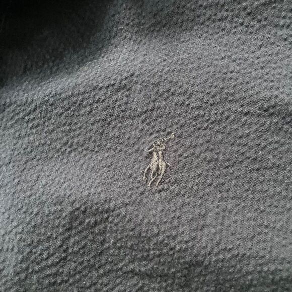 Polo Ralph Lauren Mens Shirt 2xl Navy Blue Seersucker Guaranteed to Wrinkle - Picture 5 of 7